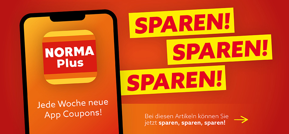 Sparen mit der NORMA Plus App! Zu den rabattierten Artikeln