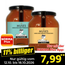 Nur gültig vom 12.10. bis 18.10.2026 und nur mit der NORMA Pluss App 11% billiger: 7,99