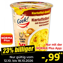 Nur gültig vom 12.10. bis 18.10.2026 und nur mit der NORMA Pluss App 23% billiger: &ndash;,99