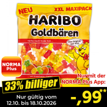 Nur gültig vom 12.10. bis 18.10.2026 und nur mit der NORMA Pluss App 33% billiger: &ndash;,99