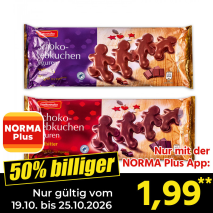 Nur gültig vom 19.10. bis 25.10.2026 und nur mit der NORMA Pluss App 50% billiger: 1,99
